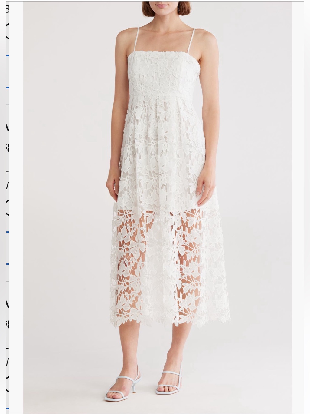 Nsr Floral Lace Midi Dress Size L Msrp $105.00 Nwt